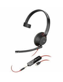 HP Inc. Poly Blackwire 5210 Headset - Mono - USB Type C, USB, Mini-phone (3.5mm) - Wired - 20 Hz - 20 kHz - On-ear - Monaural - 