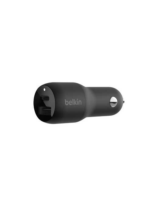 Belkin Dual Car Charger with PPS 37W - 37 W - 12 V DC Input - Black