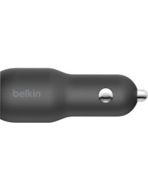 Belkin Dual Car Charger with PPS 37W - 37 W - 12 V DC Input - Black