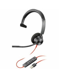 HP Inc. Poly Blackwire 3310 Microsoft Teams Certified USB-A Headset - Mono - USB Type A, Mini-phone (3.5mm) - Wired - 32 Ohm - 2