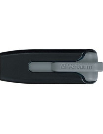 Verbatim 8GB Store 'n' Go V3 USB 3.0 Flash Drive - Gray - 8 GB - USB 3.2 (Gen 1) Type A - Gray, Black - Lifetime Warranty - 1 Ea