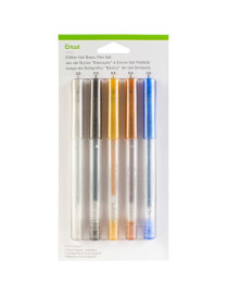 cricut Gel Pen - Medium Pen Point - Black, Gold, Silver, Brown, Blue Gel-based, Water Based Ink - 5