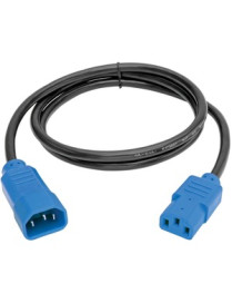 Tripp Lite 4ft Computer Power Cord Extension Cable C14 to C13 Blue 10A 18AWG 4' - For Computer, Monitor, Printer - 125 V AC10 A 