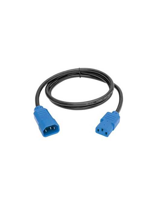 Tripp Lite 4ft Computer Power Cord Extension Cable C14 to C13 Blue 10A 18AWG 4' - For Computer, Monitor, Printer - 125 V AC10 A 