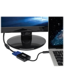 Tripp Lite USB-C to VGA Adapter, Thunderbolt 3 - M/F, USB 3.1, 1080p, Black - 6" USB/VGA Video Cable for Smartphone, Chromebook,