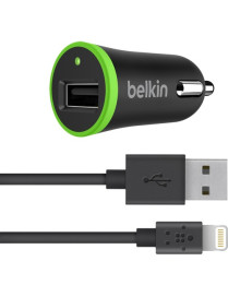 Belkin BOOST↑UP Car Charger with ChargeSync Cable(12 watt/2.4 Amp) - 12 W - 12 V DC Input - 5 V DC/2.40 A Output