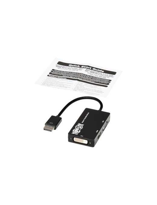 Tripp Lite DisplayPort to VGA / DVI / HDMI 4K x 2K Adapter Converter - 6" DVI/DisplayPort/HDMI/VGA A/V Cable for Audio/Video Dev