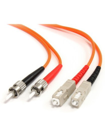 StarTech.com 1m Fiber Optic Cable - Multimode Duplex 62.5/125 - LSZH - ST /SC - OM1 - ST to SC Fiber Patch Cable - Connect fiber