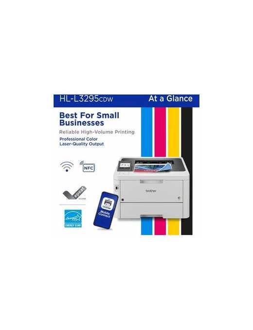 Brother HL-L3295CDW Desktop Wireless Laser Printer - Color - 31 ppm Mono / 31 ppm Color - 2400 x 600 dpi class - Automatic Duple