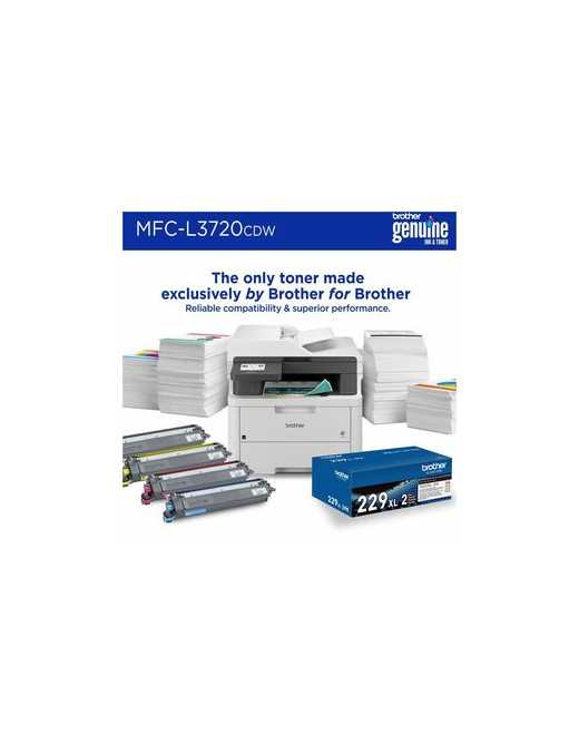 Brother MFC-L3720CDW Wireless Laser Multifunction Printer - Color - Copier/Fax/Printer/Scanner - 19 ppm Mono/19 ppm Color Print 