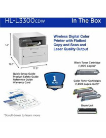 Brother HL-L3300CDW Wireless Laser Multifunction Printer - Color - 1 Each - For Plain Paper Print