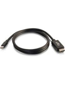C2G 6ft Mini DisplayPort to HD Adapter Cable - Black - TAA - 6 ft HDMI/Mini DisplayPort A/V Cable for Projector, Monitor, HDTV, 