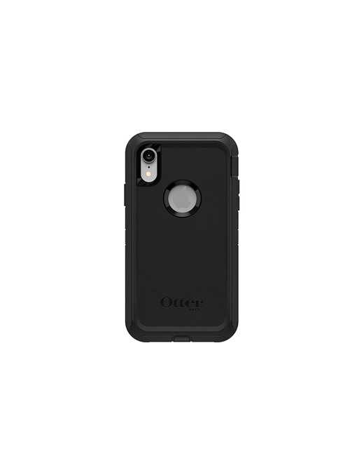 OtterBox Defender Rugged Carrying Case (Holster) Apple iPhone XR Smartphone - Black - Anti-slip, Dirt Resistant Port, Dust Resis
