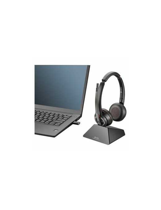 HP Inc. Poly Savi 8220 UC DECT USB-A Headset - Stereo - True Wireless - Bluetooth/DECT - 450 ft - 20 Hz - 20 kHz - On-ear - Bina