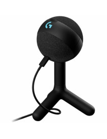 Logitech Blue Yeti Condenser Microphone for Gaming, Live Streaming - Black - 70 Hz to 20 kHz - Cardioid - Desktop - USB Type C