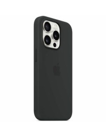 Apple iPhone 15 Pro Silicone Case with MagSafe - Black - For Apple iPhone 15 Pro Smartphone - Black - Silky, Soft-touch - Scratc