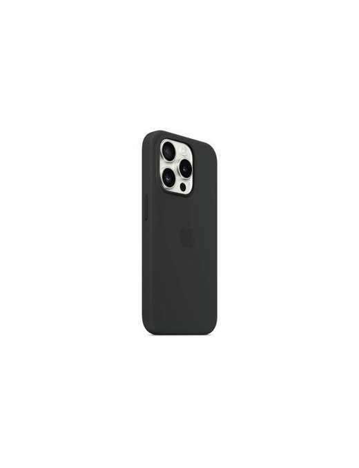 Apple iPhone 15 Pro Silicone Case with MagSafe - Black - For Apple iPhone 15 Pro Smartphone - Black - Silky, Soft-touch - Scratc