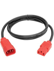 Tripp Lite 4ft Computer Power Cord Extension Cable C14 to C13 Red 10A 18AWG 4' - For Computer, Printer, Monitor - 125 V AC10 A -