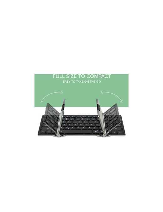 Plugable Foldable Bluetooth Keyboard Compatible with iPad, iPhones, Android, and Windows - Full-Size Multi-Device Keyboard, Wire