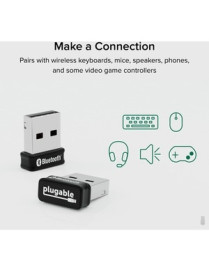 Plugable Bluetooth 5.0 Bluetooth Adapter for Keyboard/Mouse - USB 2.0 - External