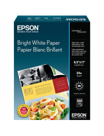 Epson Inkjet Paper - 108 Brightness - 95% Opacity - Letter - 8 1/2" x 11" - Ultra Smooth - 500 / Box - Bright White