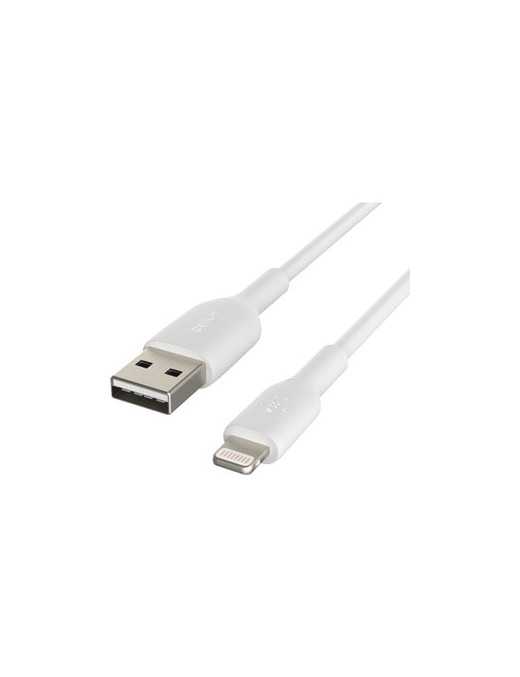 Belkin BoostCharge Lightning to USB-A Cable (3 meter / 9.9 foot, White) - 9.8 ft Lightning/USB Data Transfer Cable - First End: 