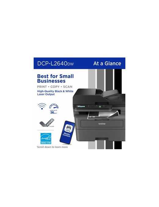 Brother DCP-L2640DW Wireless Laser Multifunction Printer - Color - Gray - Copier/Printer/Scanner - 23.6 ppm Mono/7.9 ppm Color P