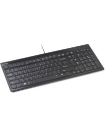 Kensington Slim Type Wired Keyboard - Cable Connectivity - USB Interface Volume Up, Volume Down, Sleep, Mute Hot Key(s) - Deskto