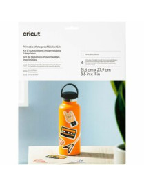 cricut Printable Waterproof Sticker Set - US Letter (6 ct) - Printer, Vinyl, Home, Cutting Machine - 6 Carton - White