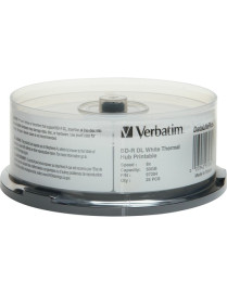 Verbatim BD-R DL 50GB 8X, White Label, DataLife+, White Thermal Hub Printable, Hard Coat, 25PK Spindle - 120mm - Printable - The