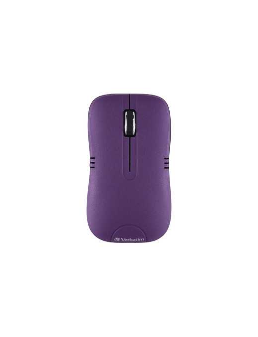 Verbatim Wireless Notebook Optical Mouse, Commuter Series - Matte Purple - Optical - Wireless - Matte Purple - 1 Pack - 3 Button