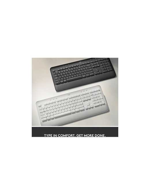 Logitech Signature K650 (Off-white) - Wireless Connectivity - Bluetooth/RF - 32.81 ft (10000 mm) - ChromeOS - PC, Mac - AA Batte