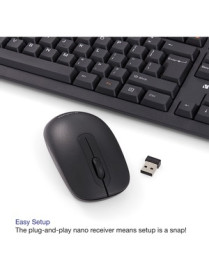 Verbatim Wireless Keyboard and Mouse - USB Type A Wireless Bluetooth 2.40 GHz Keyboard - USB Type A Wireless Mouse - Optical - 1