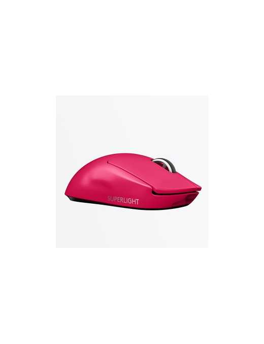 Logitech G Pro X Superlight Wireless Gaming Mouse - Optical - Cable/Wireless - Rechargeable - Pink - USB - 25600 dpi - 5 Button(