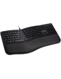 Kensington Pro Fit Ergo Wired Keyboard - Cable Connectivity - USB Type A Interface - Windows, ChromeOS, Mac OS - Black